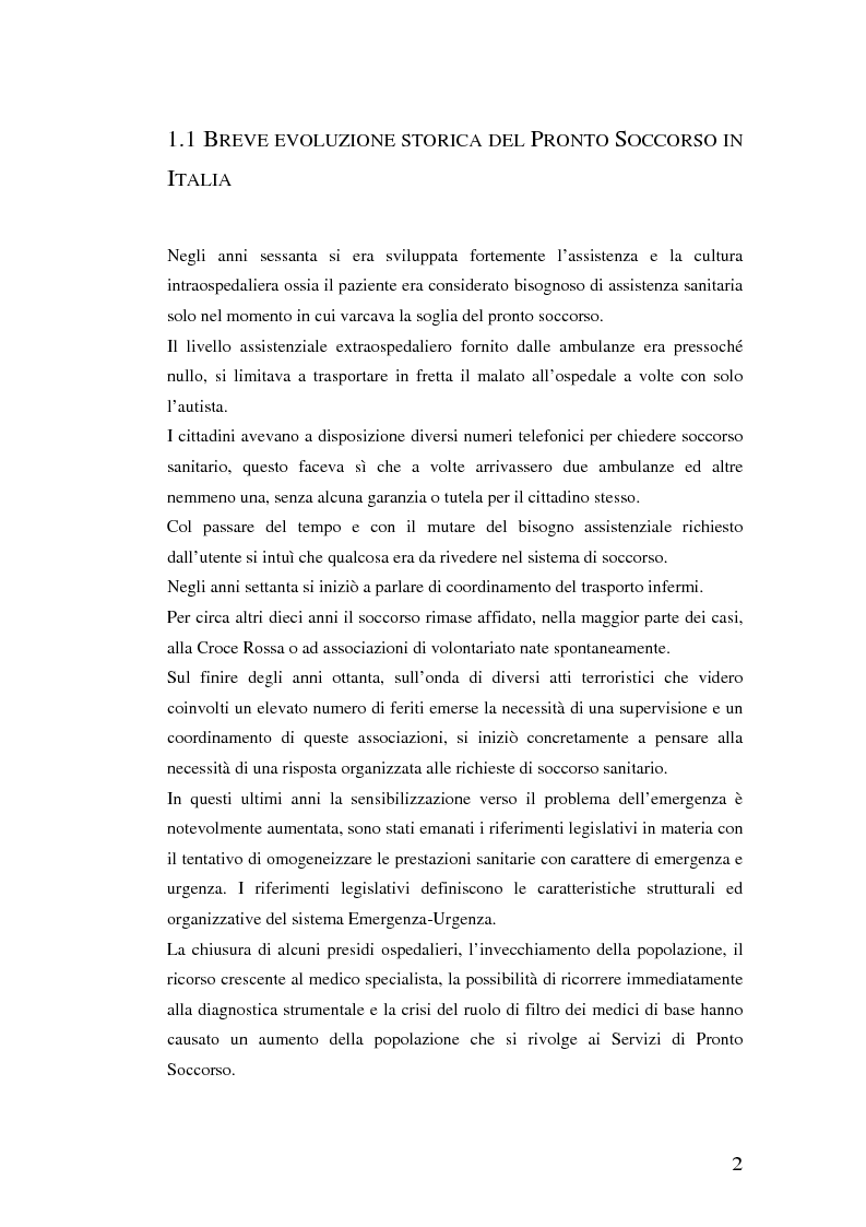 Anteprima della tesi: Il ruolo dell'infermiere in Pronto Soccorso. Evoluzione storica e profilo di competenze attualmente richiesto, Pagina 5