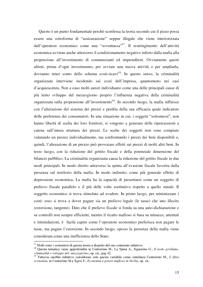 Anteprima della tesi: Imprenditori e pizzo. L'associazione antiracket in Sicilia, Pagina 12