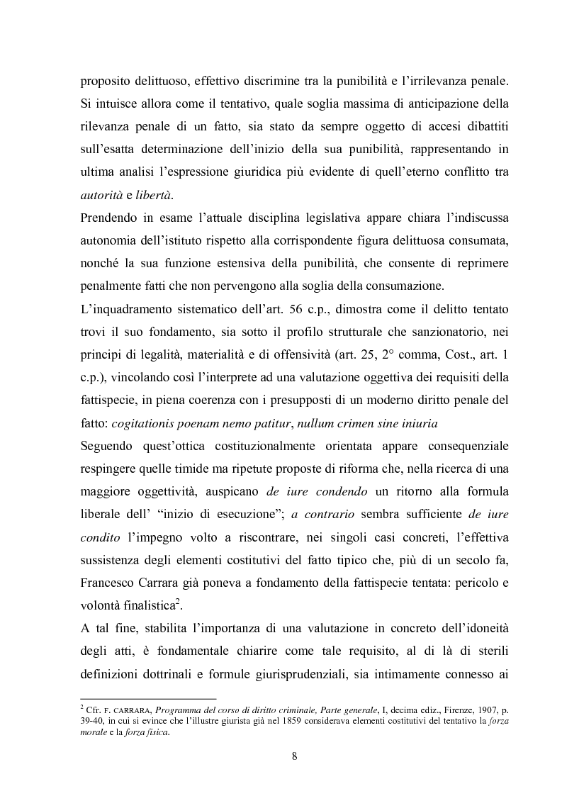 Anteprima della tesi: L'idoneità degli atti nel delitto tentato, Pagina 2