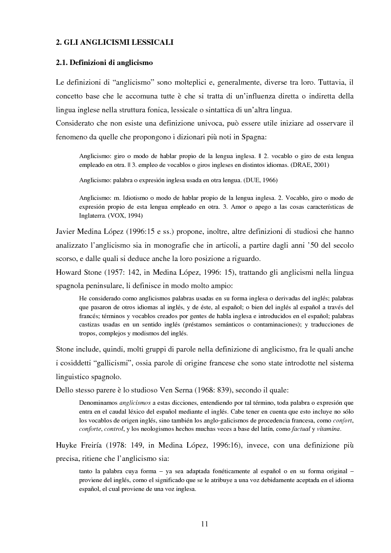 Anteprima della tesi: Gli anglicismi lessicali e sintattici nella stampa economica spagnola: proposta di analisi, Pagina 13