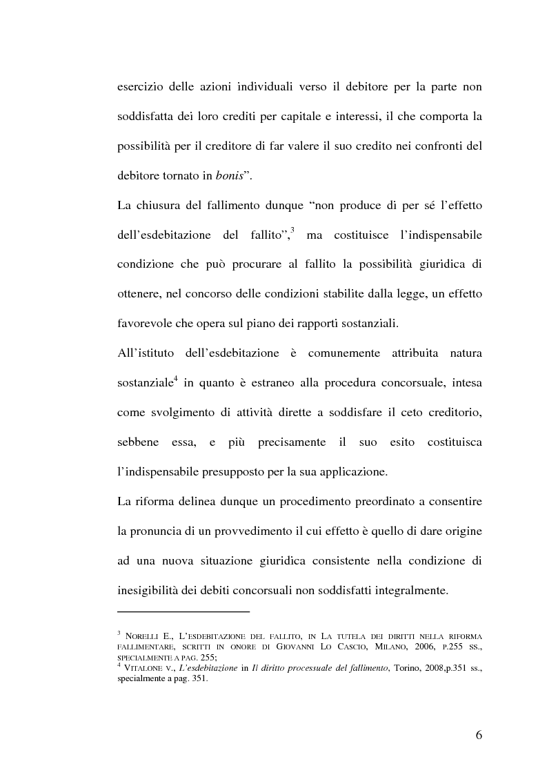 Anteprima della tesi: Il procedimento di esdebitazione nella nuova legge fallimentare, Pagina 4