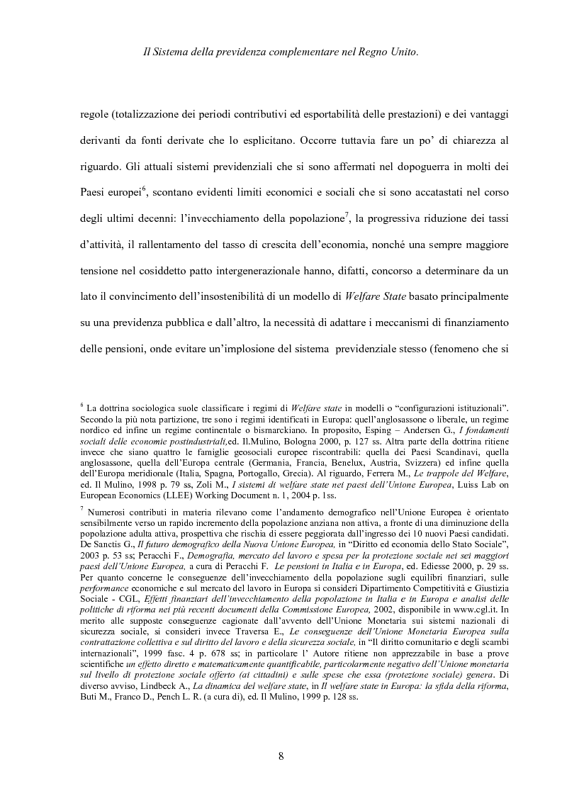Anteprima della tesi: Il sistema della previdenza complementare nel Regno Unito. Il caso inglese in una prospettiva comparata tra Europa e Italia., Pagina 6