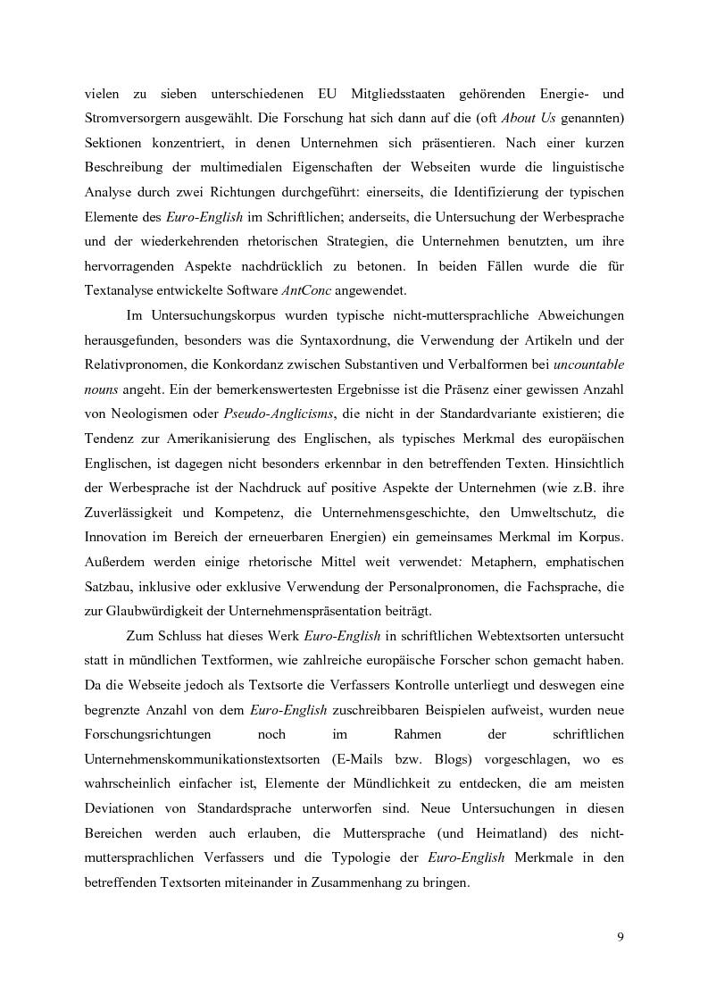 Anteprima della tesi: Euro-English as a Vehicle of Corporate Identity: a Case Study, Pagina 4