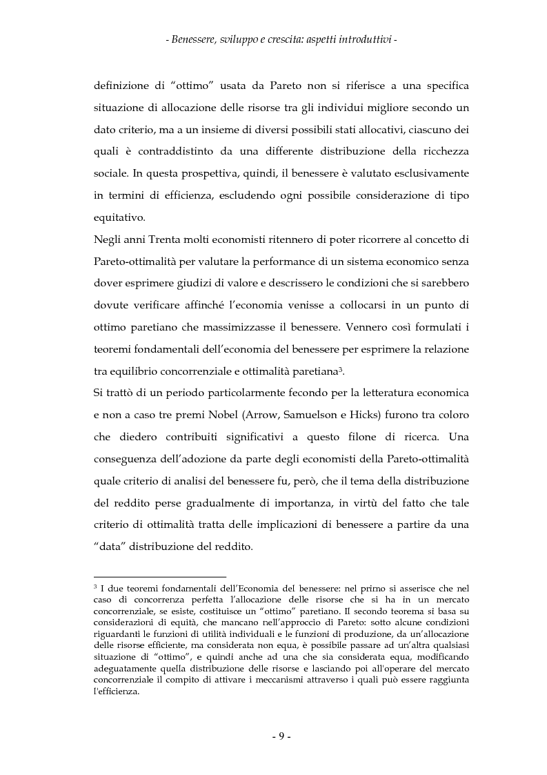 Anteprima della tesi: La misurazione del benessere e la crescita. Aspetti teorici ed evidenza empirica., Pagina 7