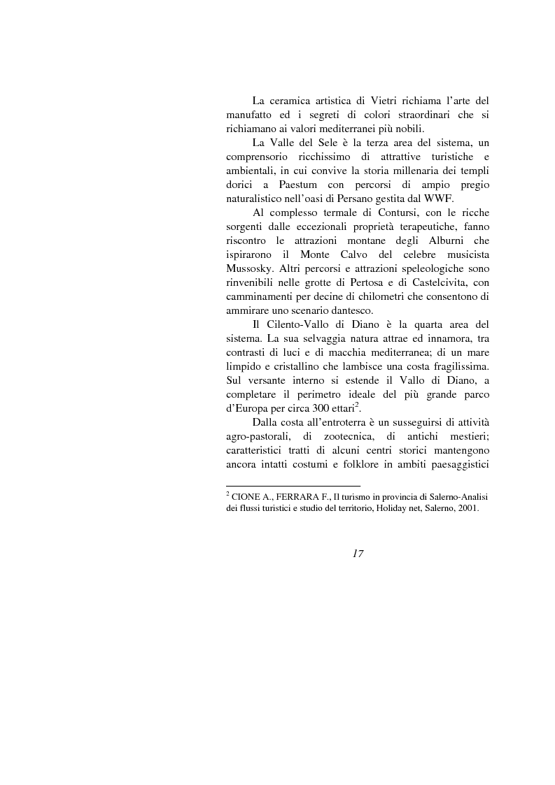 Anteprima della tesi: La struttura dell'offerta turistica nel salernitano tra potenzialità e vincoli, Pagina 11