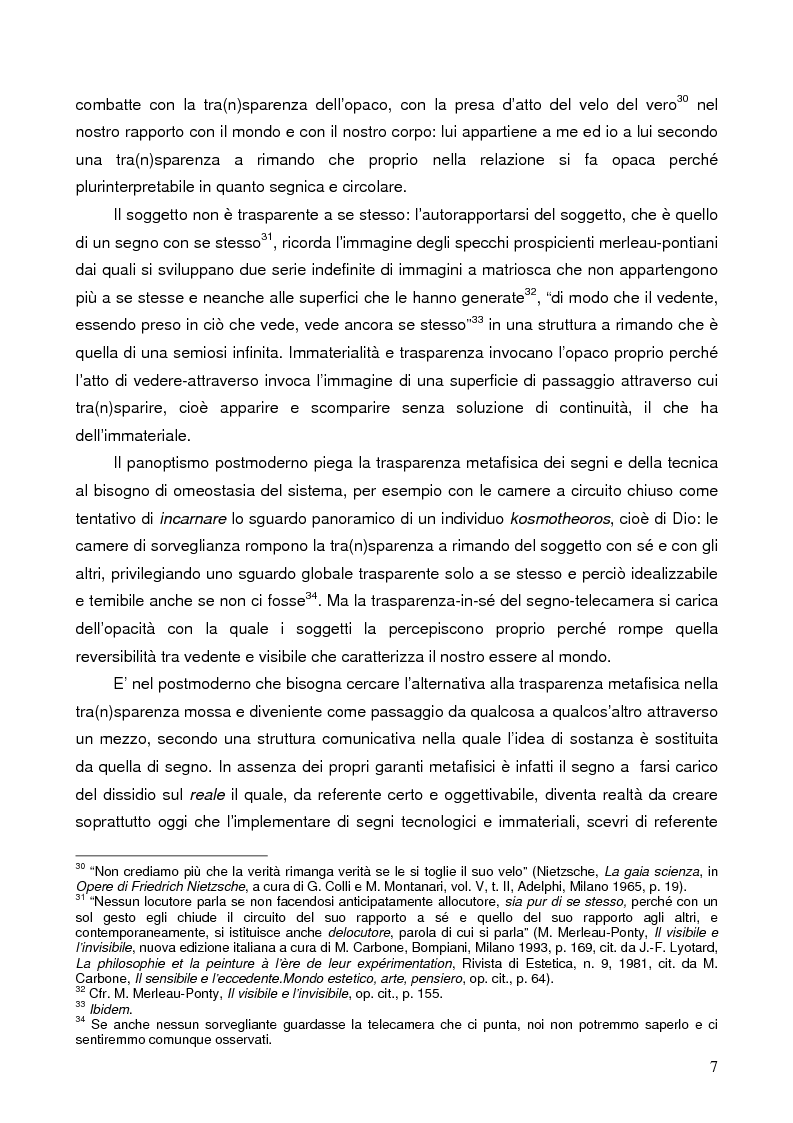 Anteprima della tesi: Il diafano del segno (a partire da Les Immateriaux di J.-F. Lyotard), Pagina 6