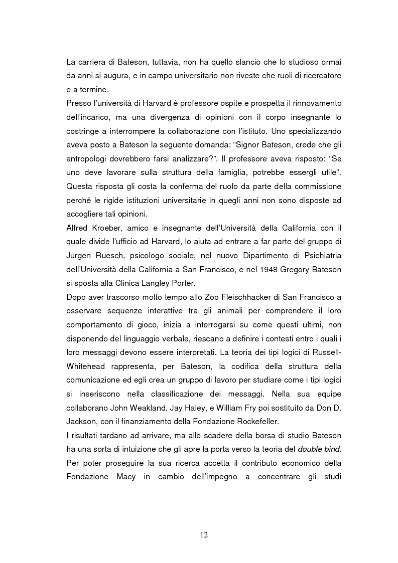 Anteprima della tesi: Il doppio vincolo di Gregory Bateson: oltre la schizofrenia, verso la creatività, Pagina 8