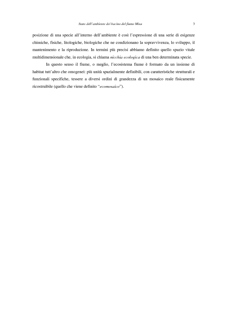 Anteprima della tesi: Stato dell'ambiente del bacino del fiume Misa (Marche), Pagina 2