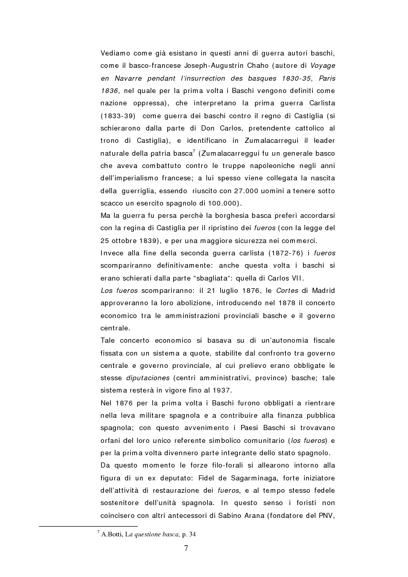 Anteprima della tesi: Il declino degli stati centrali: il caso del nazionalismo basco in Spagna, Pagina 6