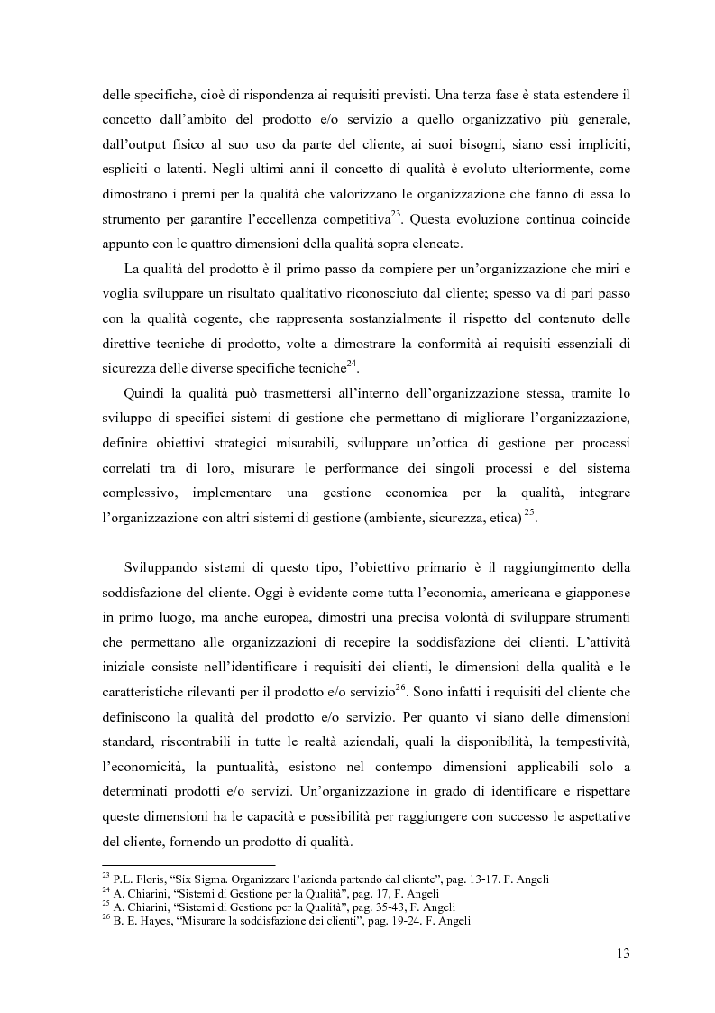 Anteprima della tesi: Il monitoraggio della qualità. La metodologia Six Sigma., Pagina 10
