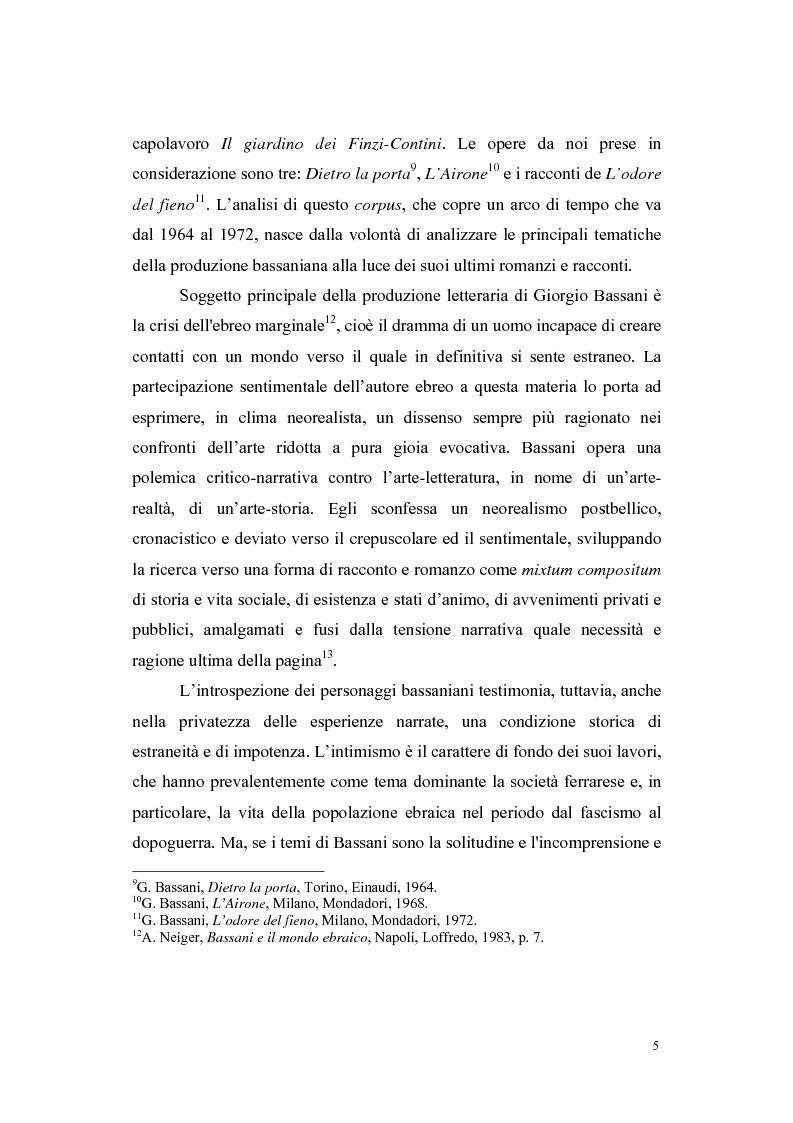 Anteprima della tesi: L'architettura romanzesca nella produzione dell'ultimo Bassani, Pagina 3
