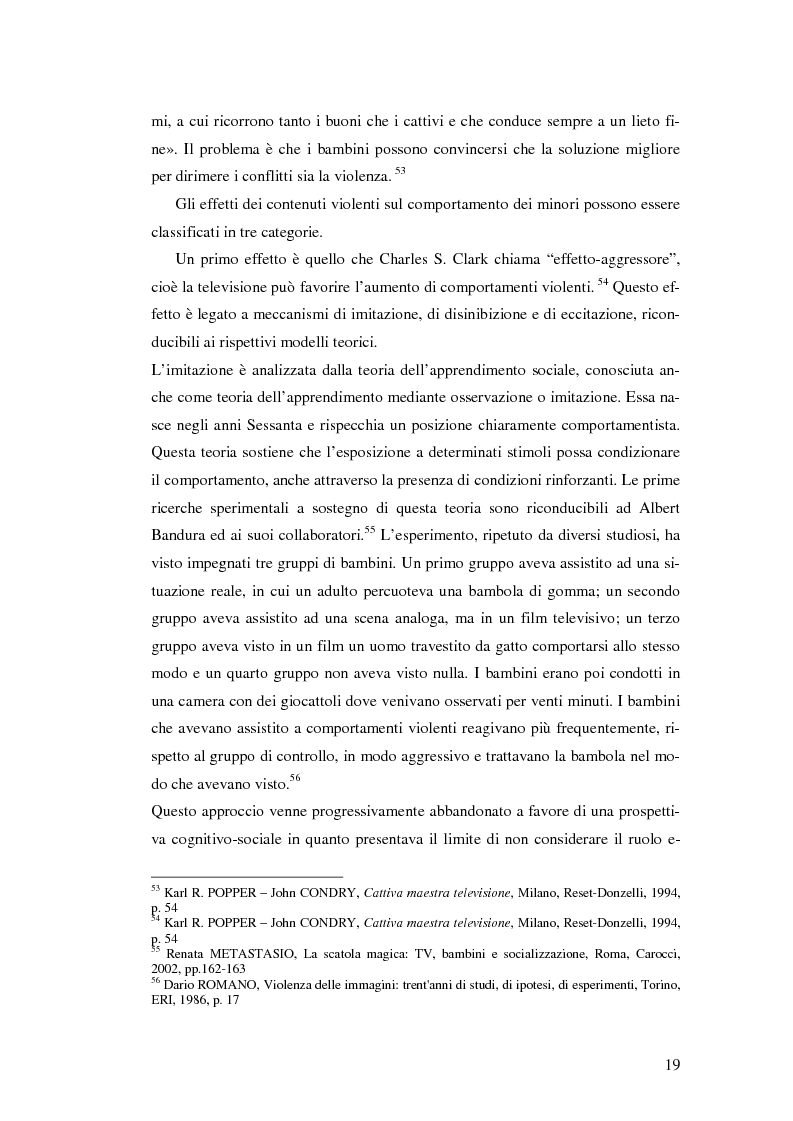 Estratto dalla tesi: Consumo televisivo e comportamento nei minori secondo le figure genitoriali. Una ricerca empirica