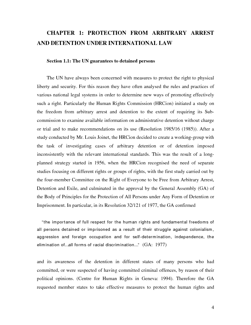 Anteprima della tesi: International Law and Administrative Detention, Pagina 3