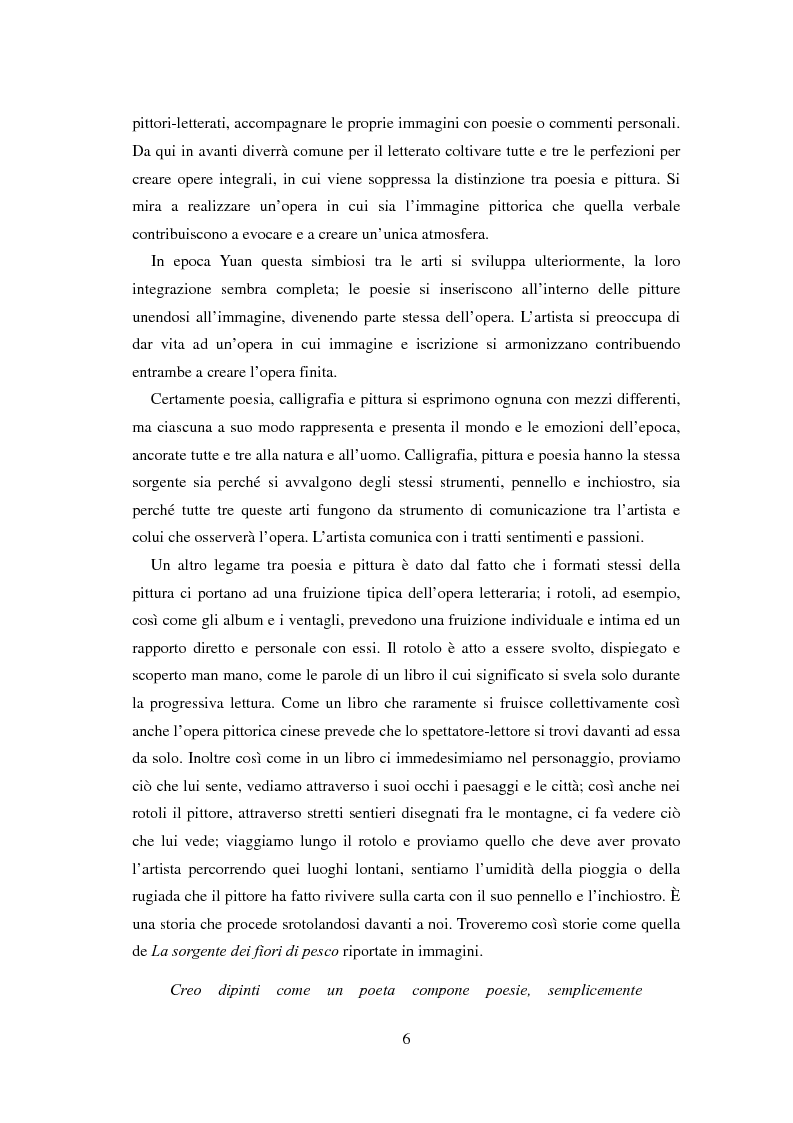 Anteprima della tesi: La sorgente dei fiori di pesco - Alla ricerca di un'utopia tra poesia e pittura, Pagina 4