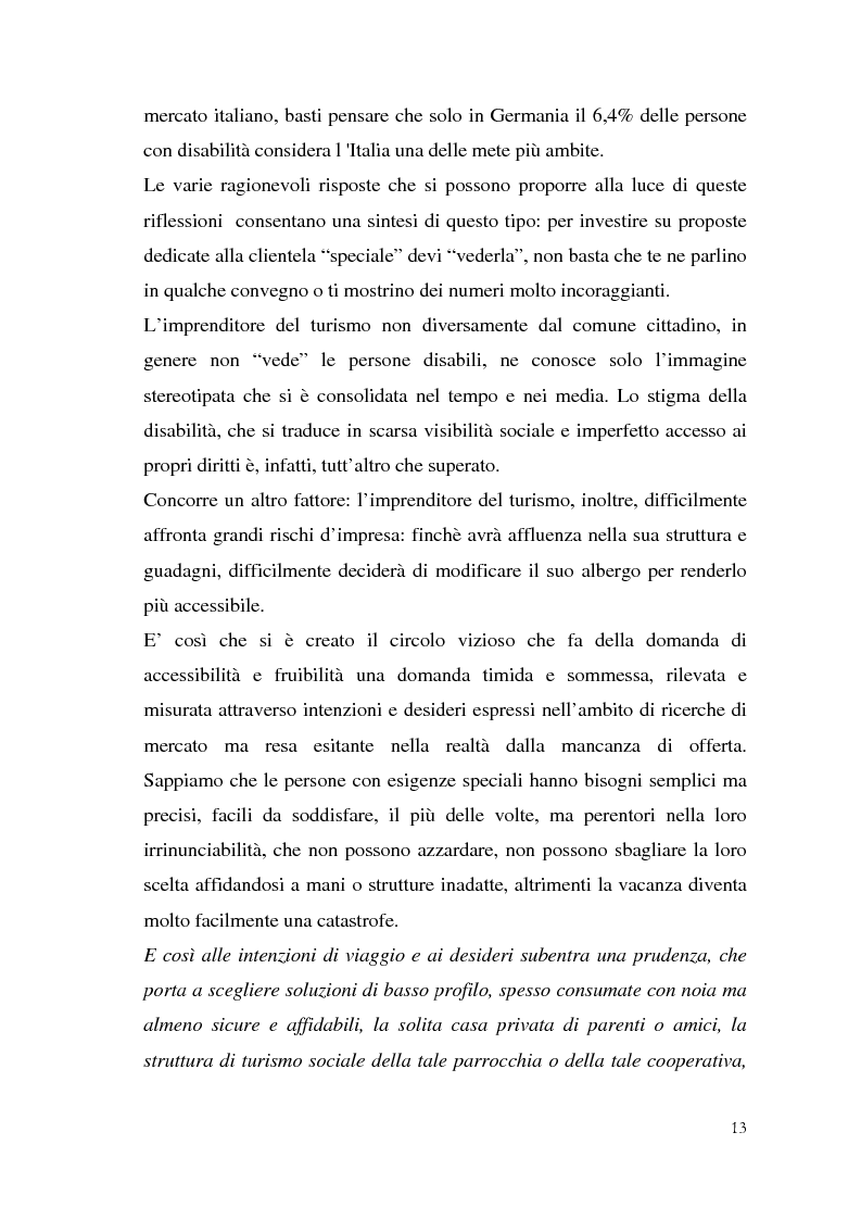Estratto dalla tesi: Analisi e problemi relativi ai turisti con caratteristiche di disabilità sensoriali