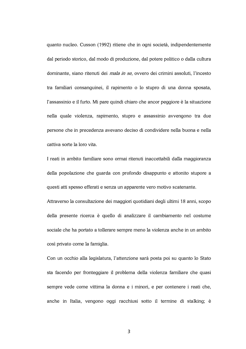 Anteprima della tesi: La donna vittima per mano dell'uomo. Stalking dentro e fuori le mura domestiche, Pagina 3
