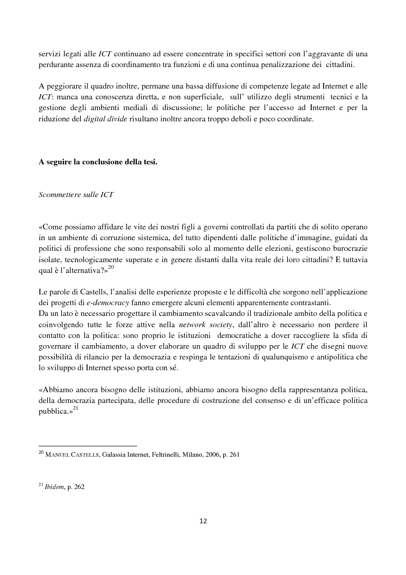 Anteprima della tesi: Le ICT al servizio dei progetti di democrazia elettronica, Pagina 12