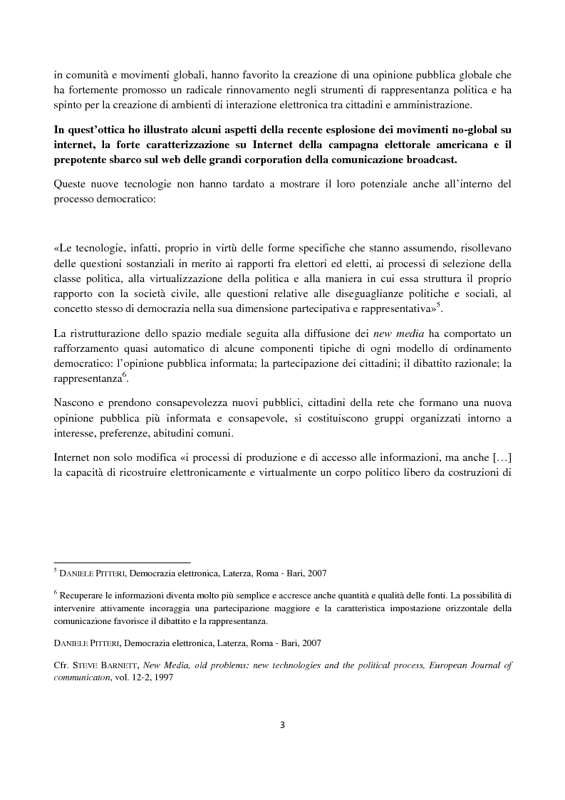 Anteprima della tesi: Le ICT al servizio dei progetti di democrazia elettronica, Pagina 3