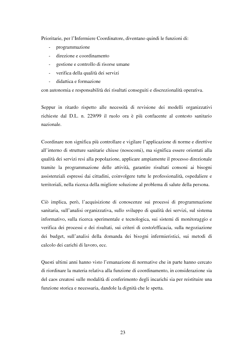 Estratto dalla tesi: Le competenze dell'infermiere coordinatore connesse ai problemi di qualità dei servizi sanitari