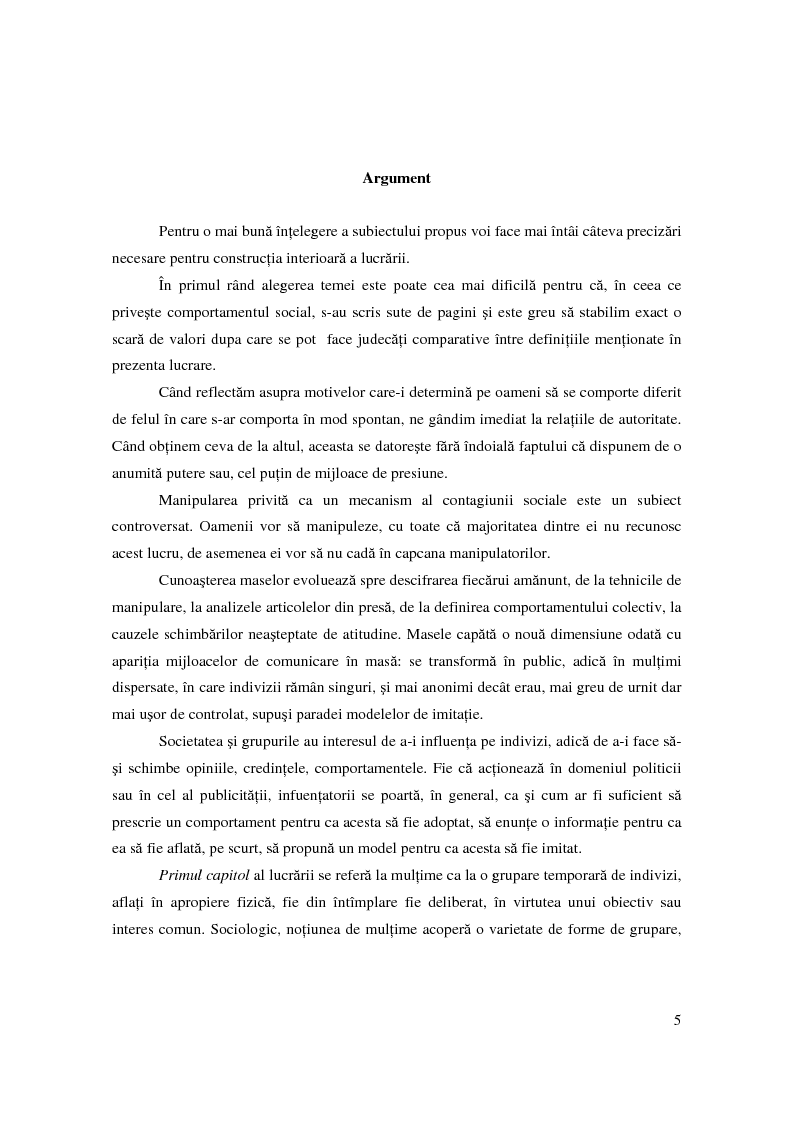 Anteprima della tesi: Mecanisme ale contagiunii sociale în România contemporană, Pagina 1