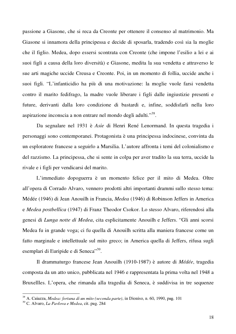 Estratto dalla tesi: Ricerche su ''La lunga notte di Medea'' di Corrado Alvaro