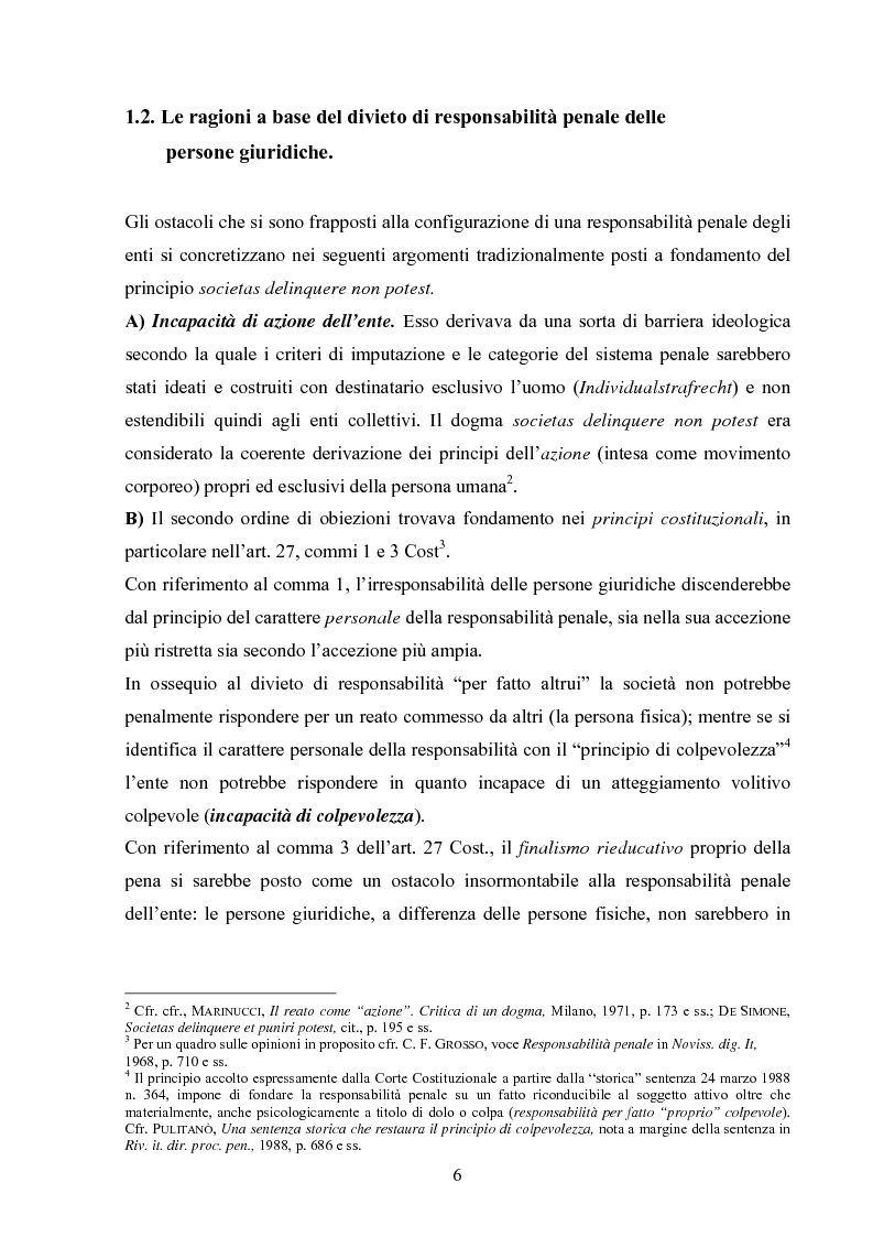 Anteprima della tesi: La responsabilità amministrativa delle persone giuridiche. I modelli di organizzazione e gestione., Pagina 3