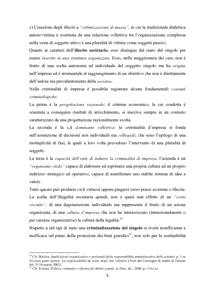 Anteprima della tesi: La responsabilità amministrativa delle persone giuridiche. I modelli di organizzazione e gestione., Pagina 5