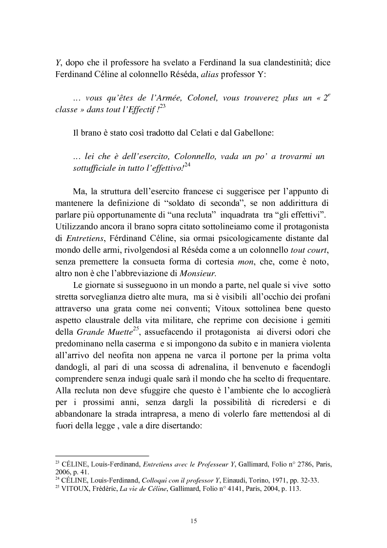 Estratto dalla tesi: Bardamu alla grande guerra. Analisi letteraria degli aspetti militari presenti in Voyage au bout de la nuit di Céline.