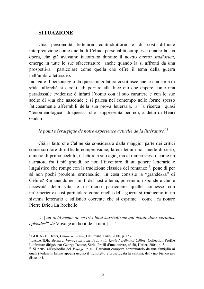 Anteprima della tesi: Bardamu alla grande guerra. Analisi letteraria degli aspetti militari presenti in Voyage au bout de la nuit di Céline., Pagina 9