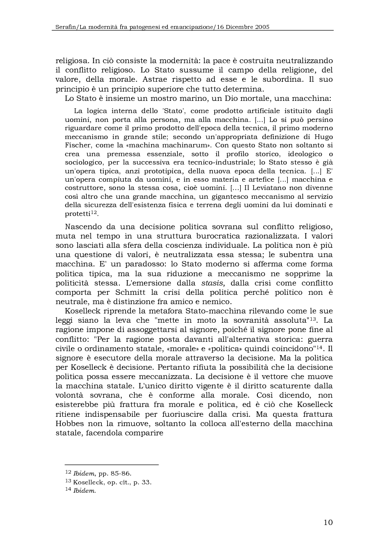 Estratto dalla tesi: La modernità fra patogenesi ed emancipazione: il concetto di opinione pubblica in Koselleck ed in Habermas