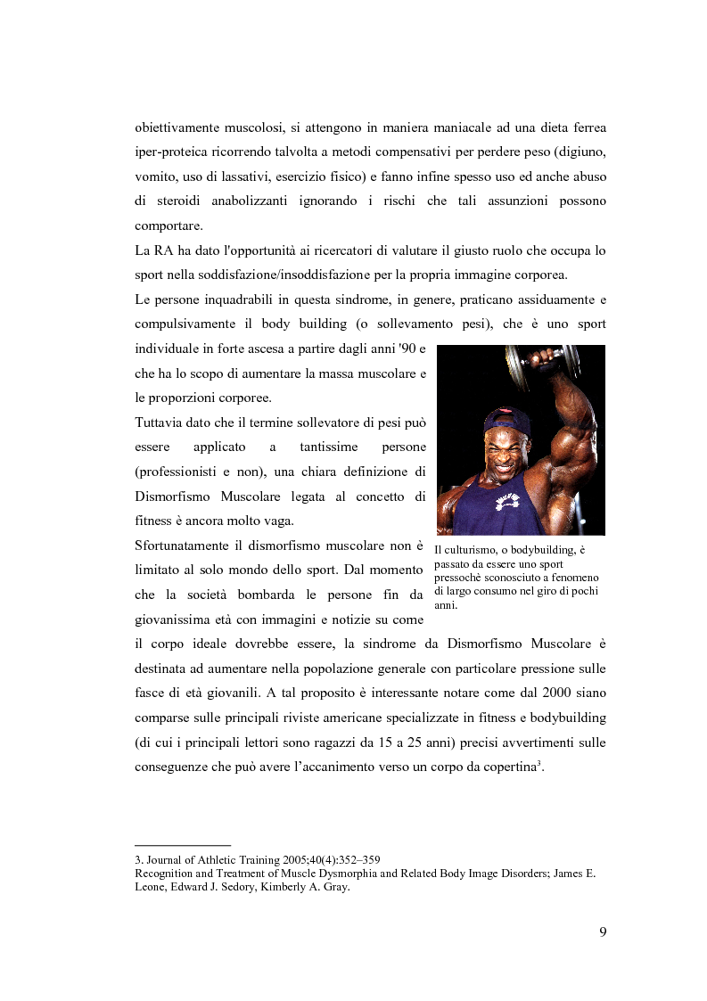 Estratto dalla tesi: Il corpo perfetto: un approccio pragmatico al disturbo da dismorfismo muscolare