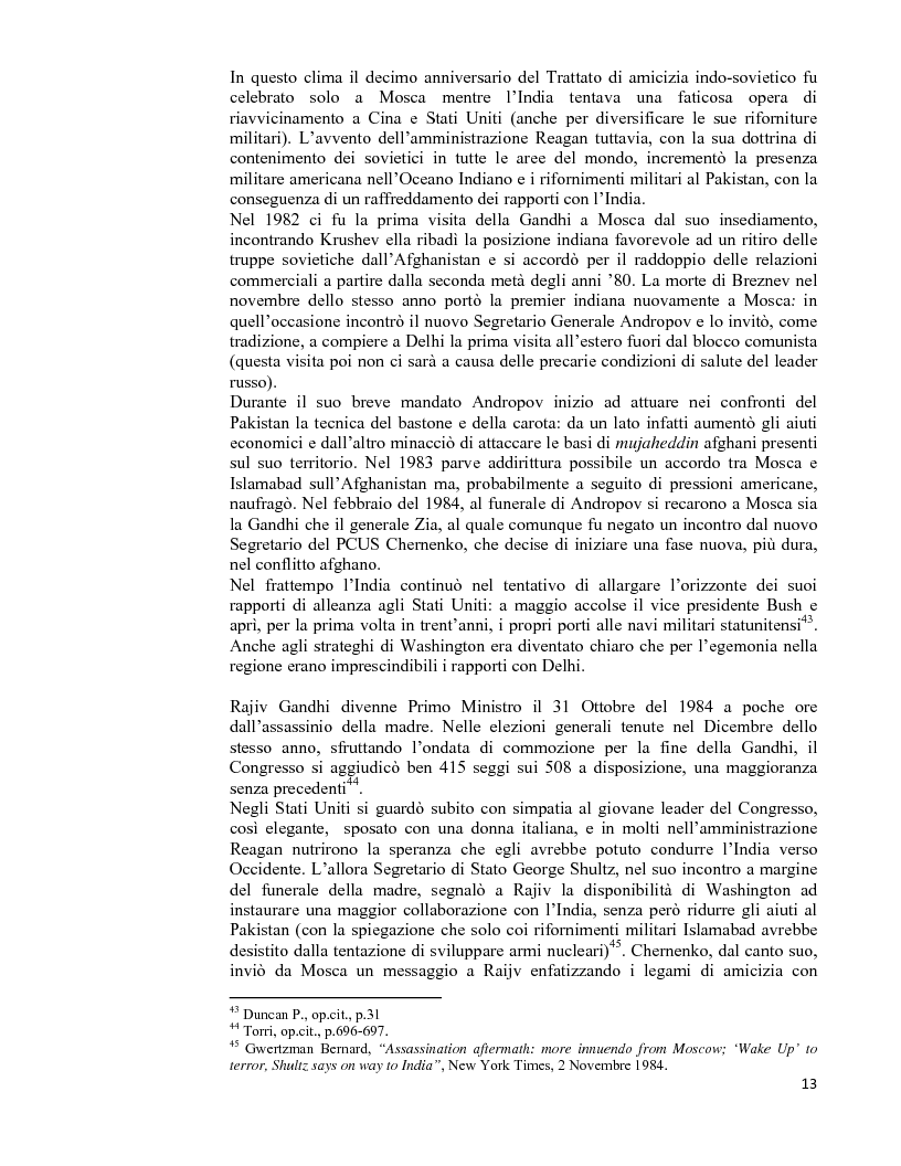 Estratto dalla tesi: Le relazioni politico-strategiche fra India e Russia nell'ultimo cinquantennio