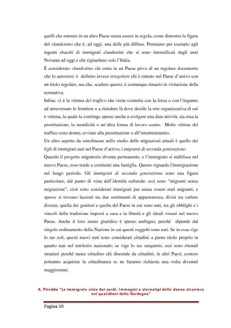 Estratto dalla tesi: Le immigrate viste dai sardi. Immagini e stereotipi delle donne straniere nei quotidiani della Sardegna