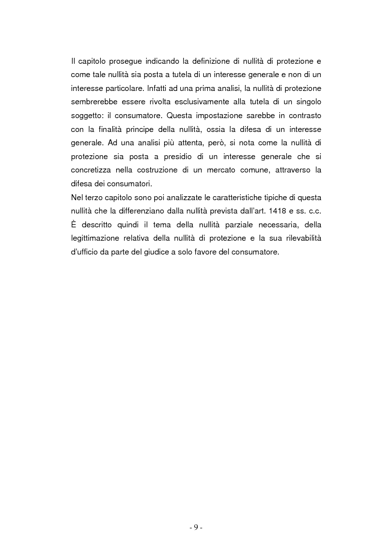 Anteprima della tesi: La nullità di protezione e le clausole abusive nei contratti dei consumatori, Pagina 5