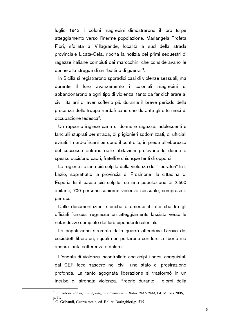 Anteprima della tesi: Una pagina oscura della guerra di liberazione nell'Italia centromeridionale: ''Le marocchinate'', Pagina 2