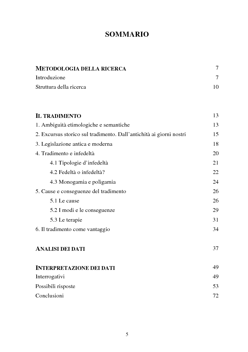 Indice della tesi: Avere più partner sessuali in Italia - Un'analisi qualitativa, Pagina 1