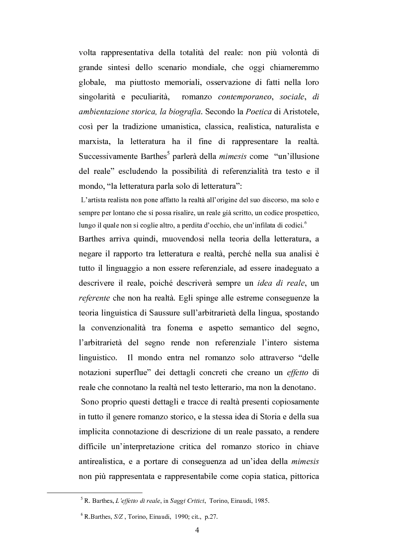 Anteprima della tesi: Storicità e narrazione. Situazioni e prospettive di un rapporto tra discipline in tre romanzi storici italiani., Pagina 3