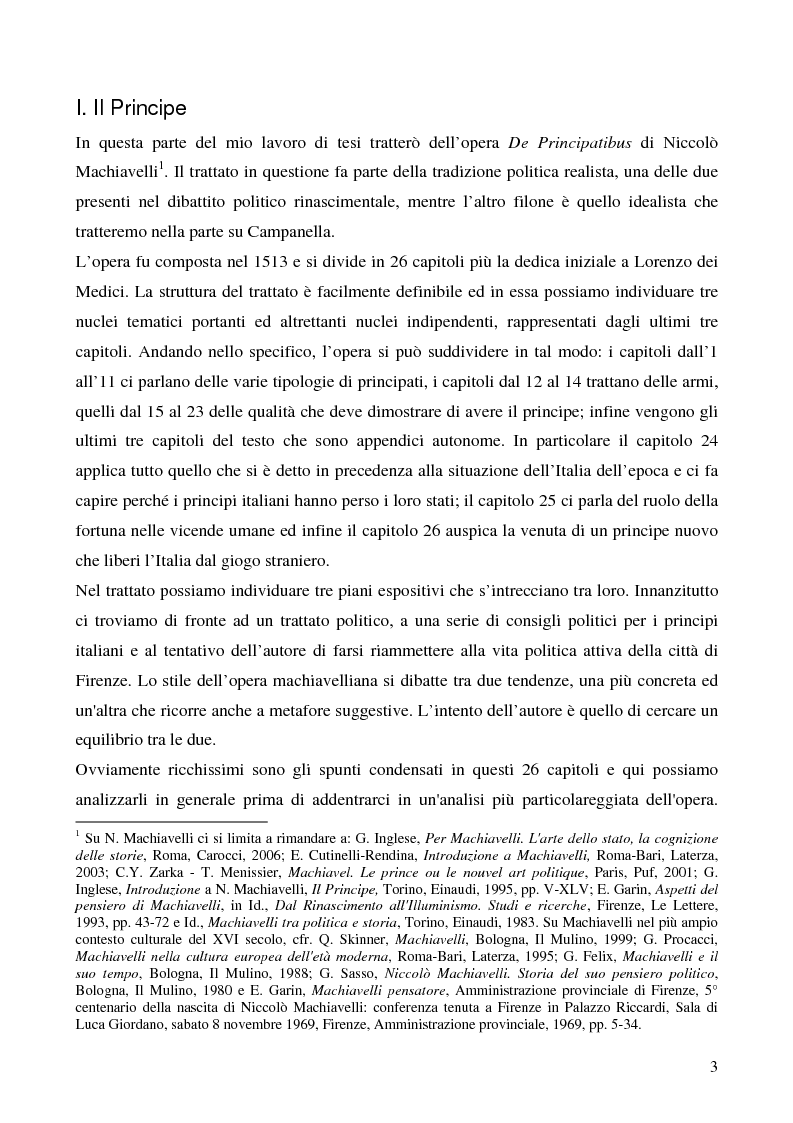 Anteprima della tesi: Politica e utopia tra Machiavelli e Campanella, Pagina 2