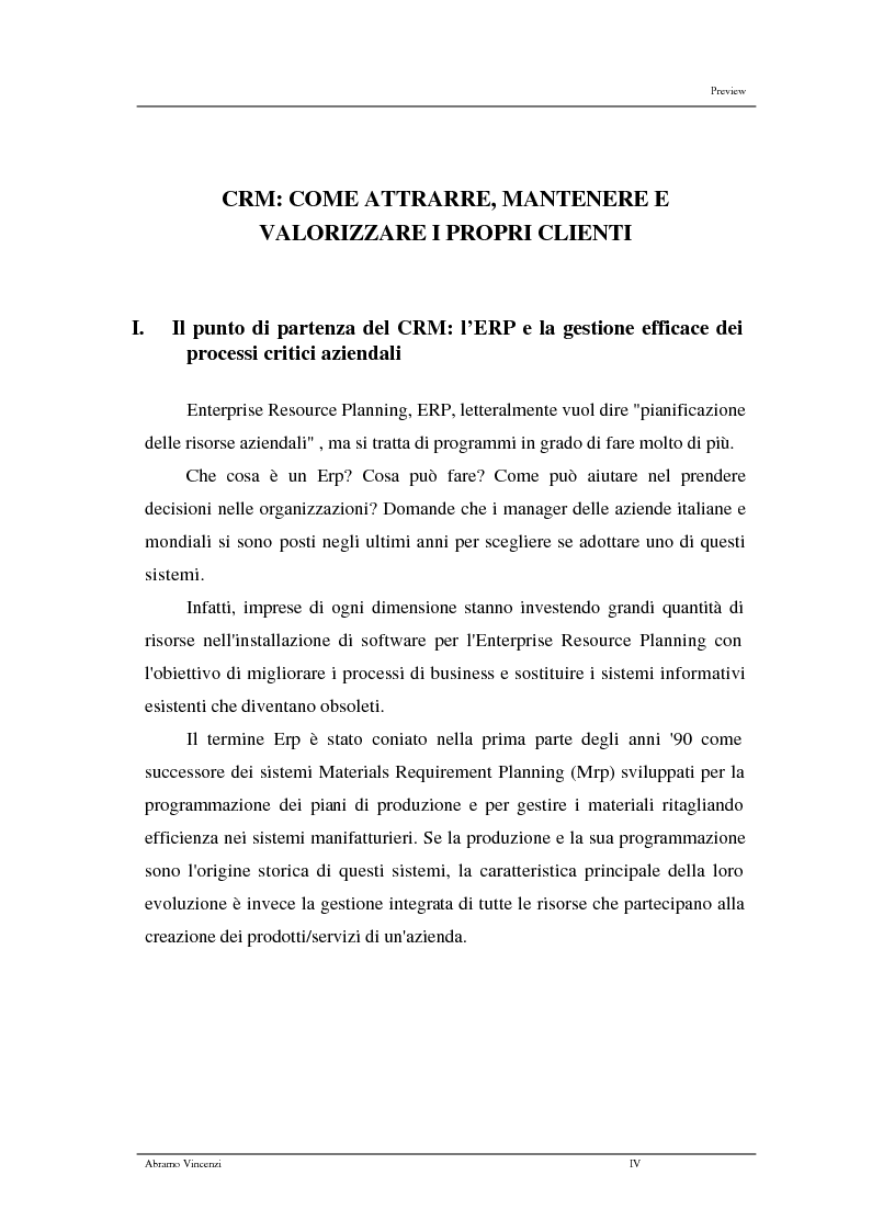 Anteprima della tesi: Sistemi informativi per la gestione delle relazioni con i clienti: aspetti organizzativi e soluzioni tecnologiche abilitanti, Pagina 4