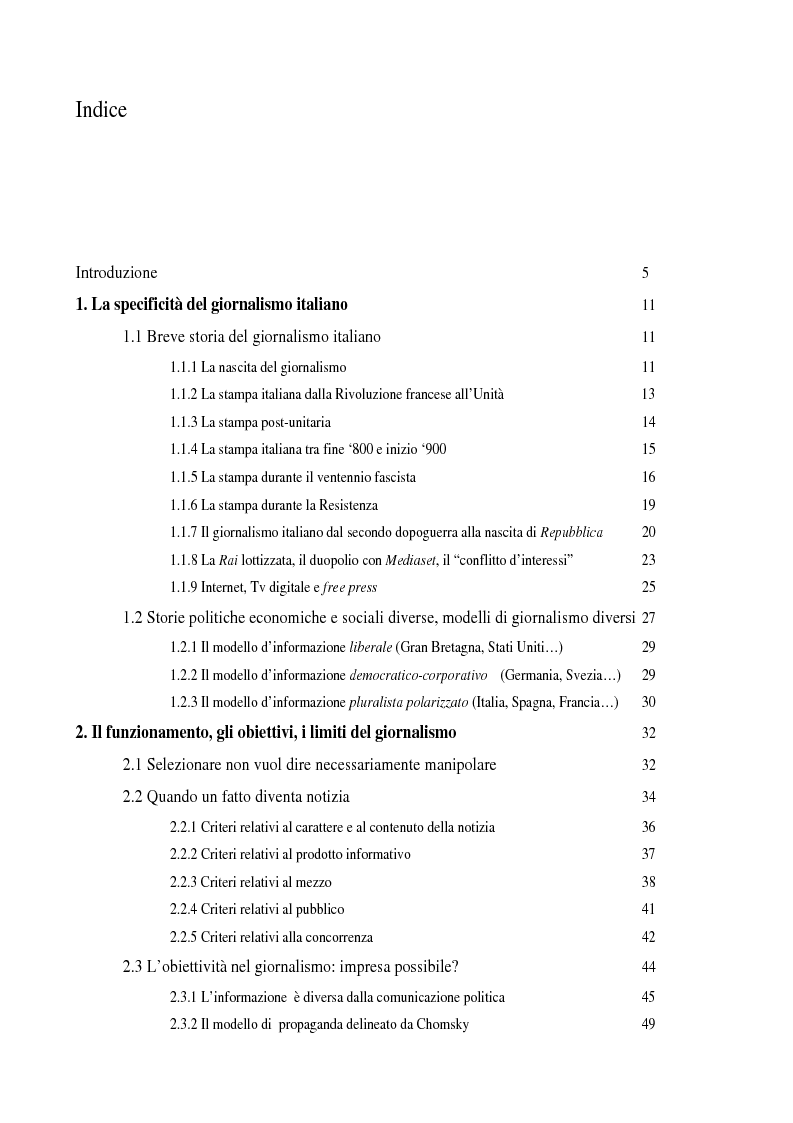Indice della tesi: Quarto potere o prolungamento del potere?, Pagina 1