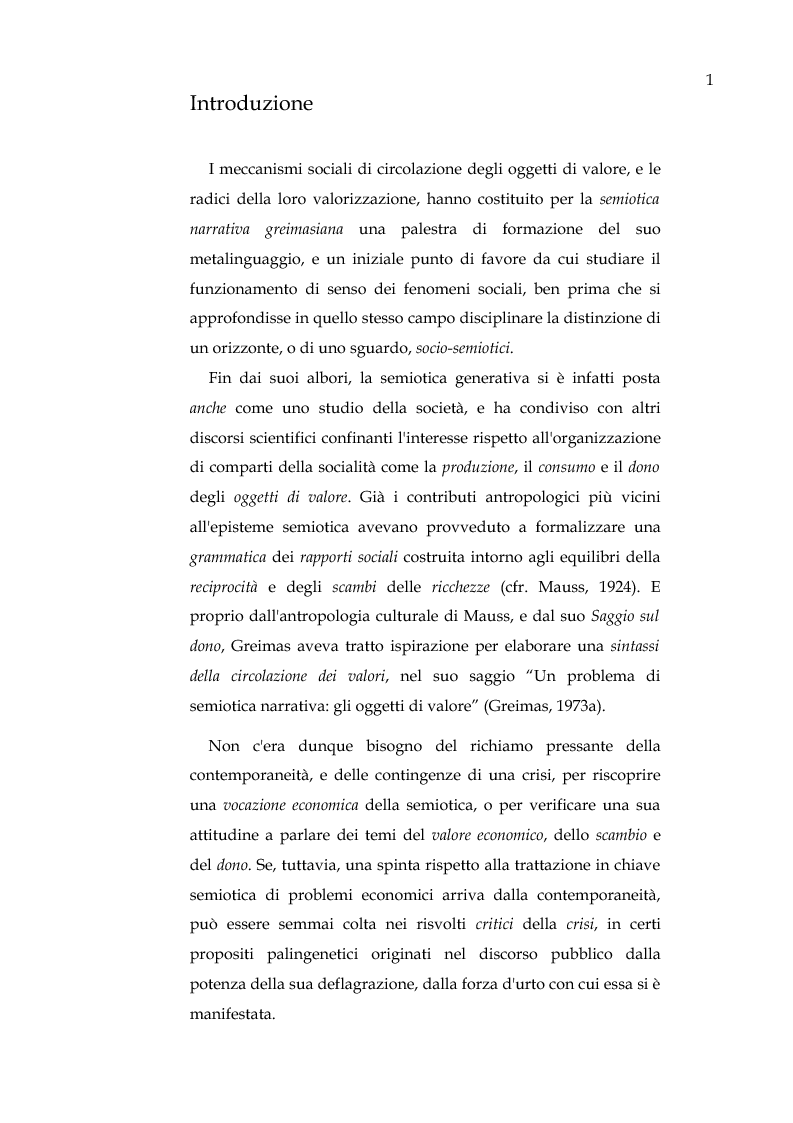 Anteprima della tesi: Economie senza denaro. Una tipologia semiotica di Banche del Tempo, Pagina 1