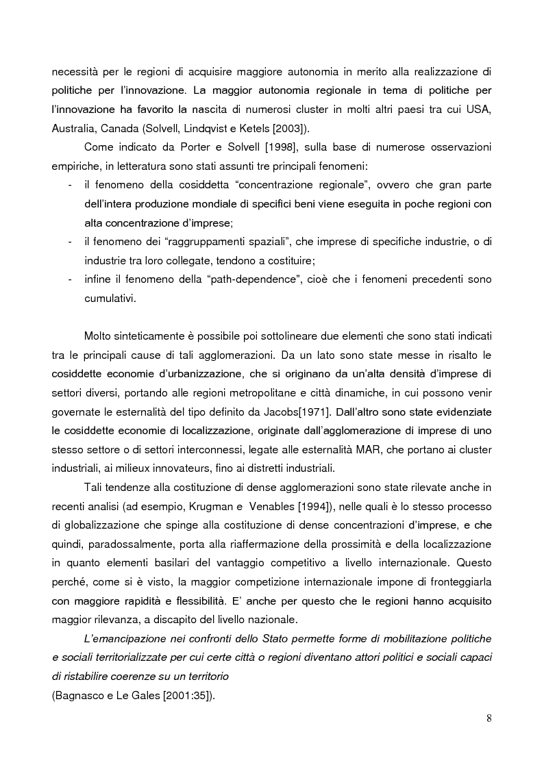Estratto dalla tesi: Sistemi di produzione locali e alta tecnologia: teorie, politiche e applicazioni con particolare riferimento al caso Toscana