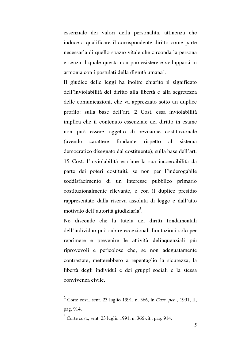 Anteprima della tesi: Intercettazioni telefoniche e diritto di informazione, Pagina 2