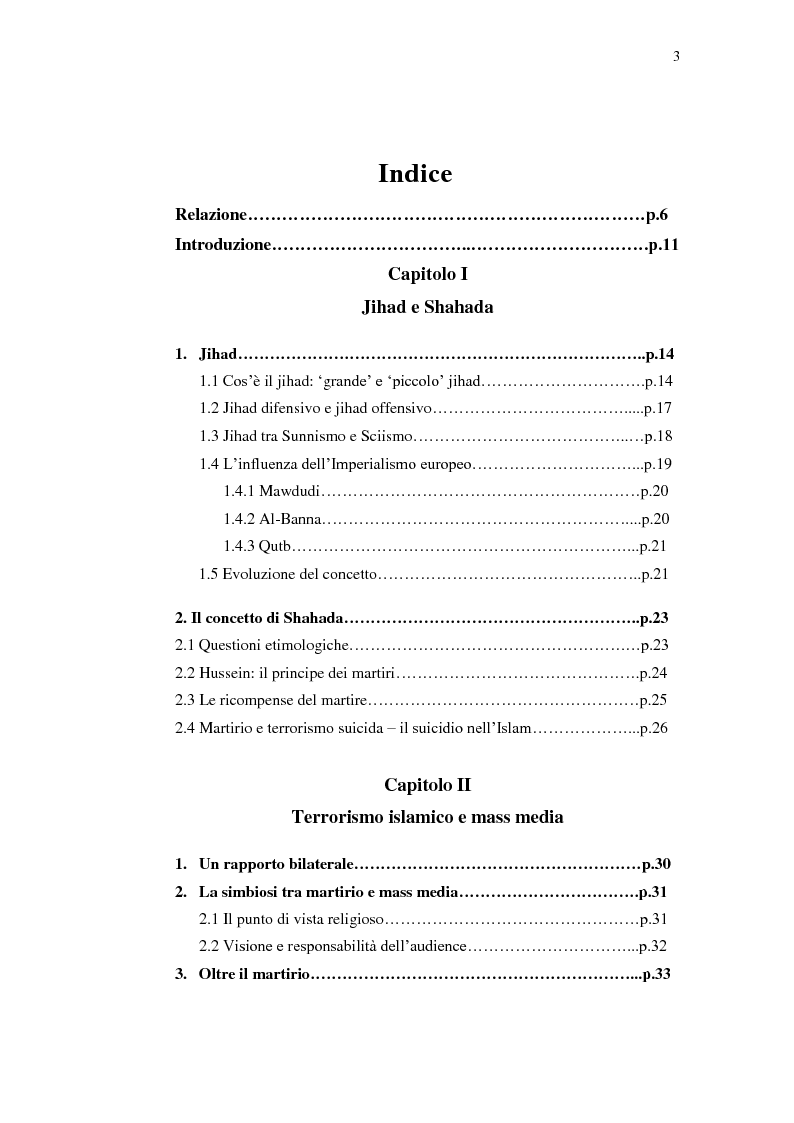Indice della tesi: L'educazione al terrorismo suicida in tv: infanzia tradita, minaccia per la pace, Pagina 1