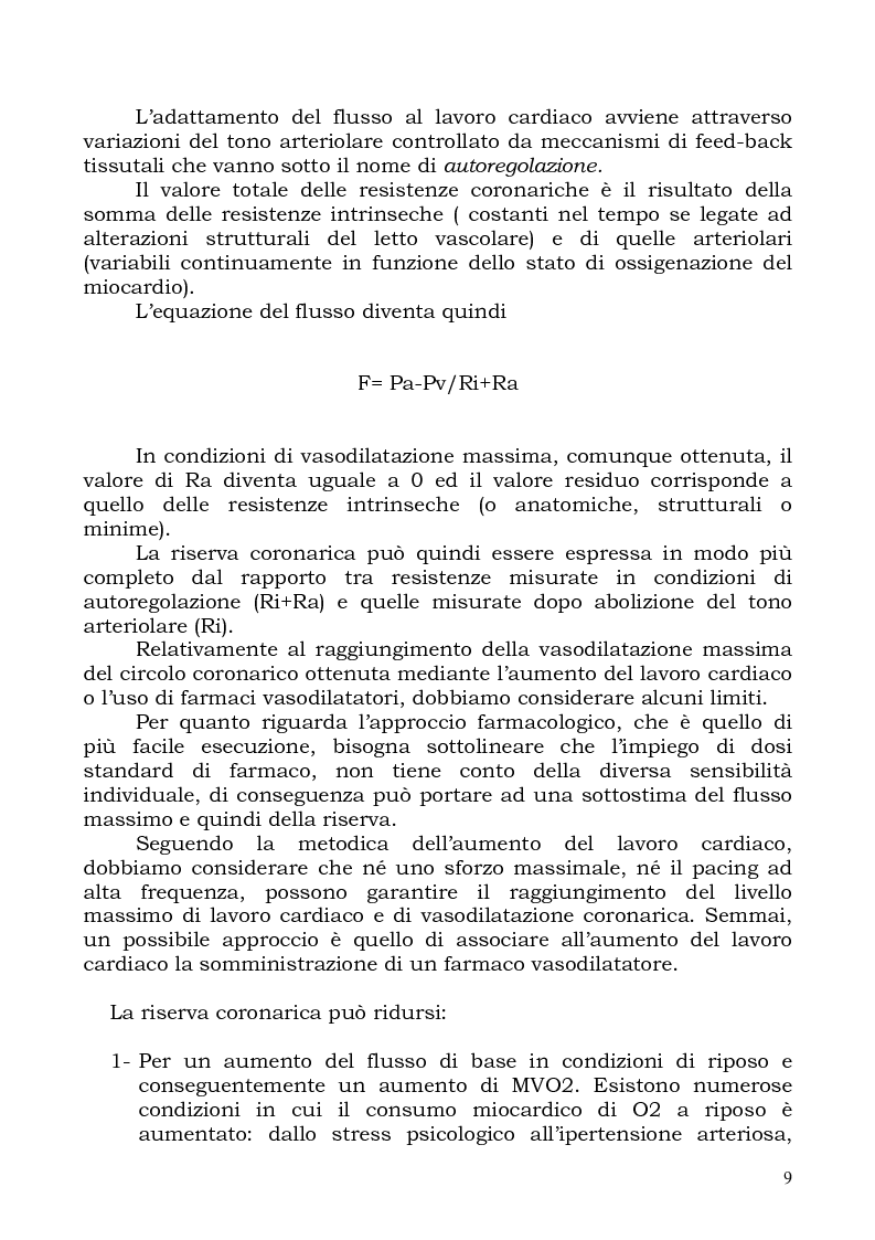Estratto dalla tesi: Sindrome da lento flusso coronarico