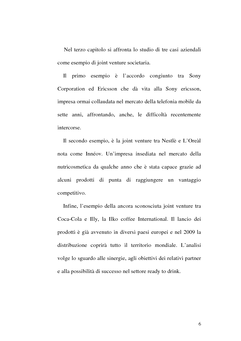 Anteprima della tesi: La joint venture come opportunità di sviluppo dell'impresa: casi di studio, Pagina 3