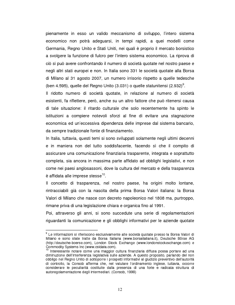 Estratto dalla tesi: Il ruolo delle investor relations nel processo di quotazione
