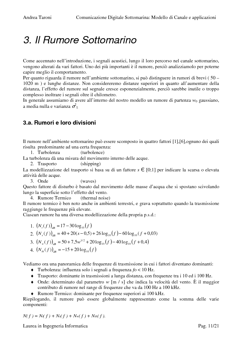 Estratto dalla tesi: Underwater wireless communication: studio della trasmissione wireless di un segnale lungo il canale sottomarino