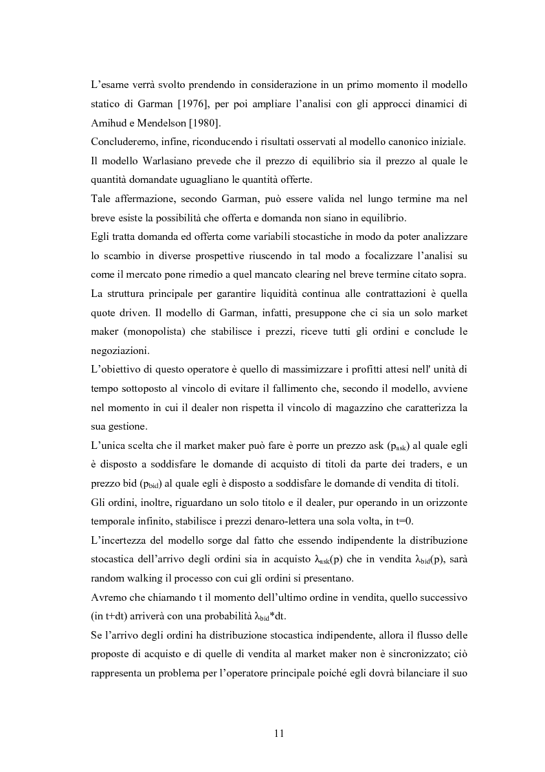 Estratto dalla tesi: La microstruttura del MTS: modelli ed evidenze empiriche