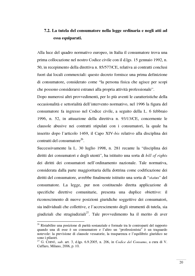 Estratto dalla tesi: La commercializzazione a distanza di servizi finanziari ai consumatori